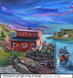 Capturing the Moment at Petty Harbour, Oil on Canvas